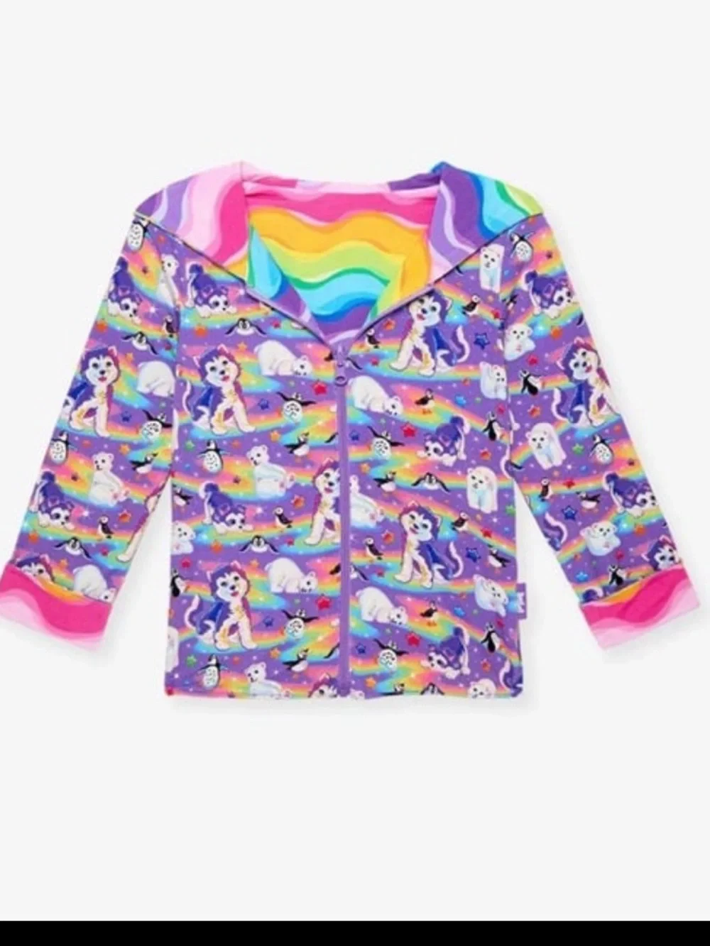 Posh Peanut X Lisa Frank Tikanni zip up reversible hoodie